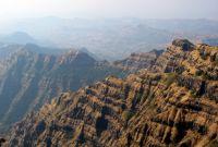 Ground view of mountains sculpted out of the Deccan Plateau Ground view of mountains sculpted out of the Deccan Plateau